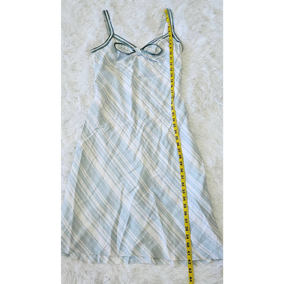R Brand Women's‎ Baby Blue & White Stripe Linen Blend Sweetheart Dress. Size M - Picture 8 of 10